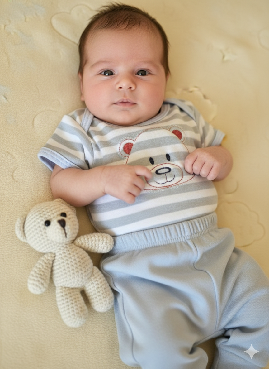 Conjunto de bebê body e calça