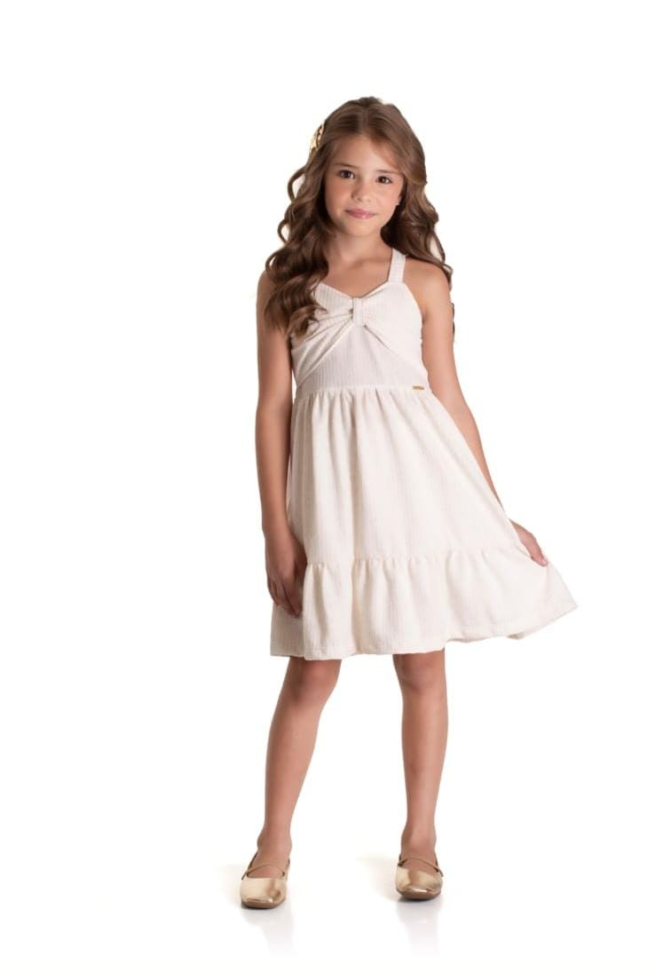 Vestido infantil bege