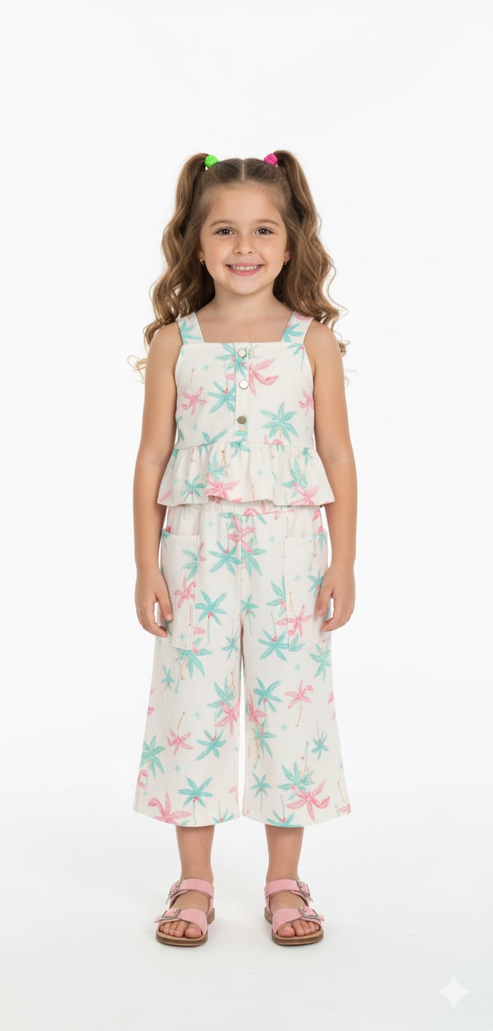 Conjunto feminino infantil estampado