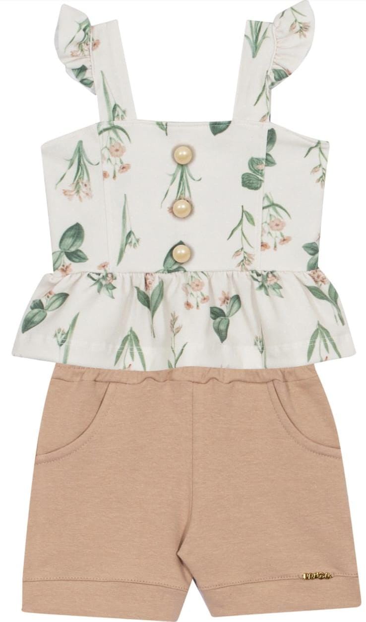 Conjunto feminino infantil floral