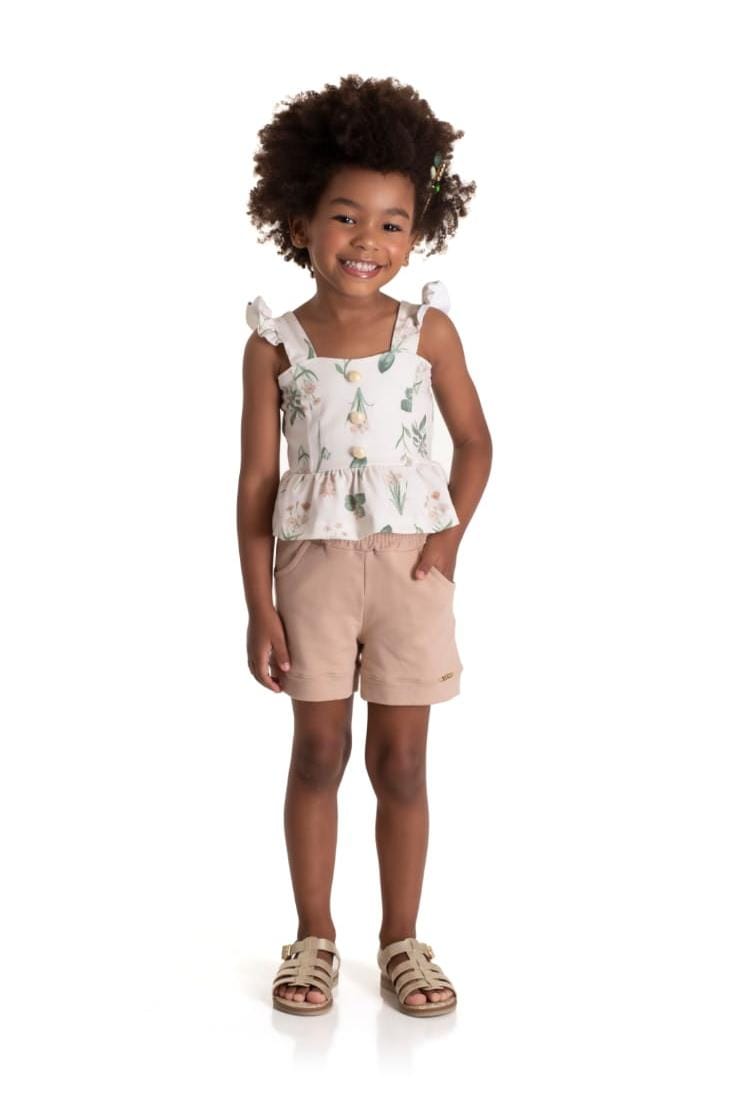 Conjunto feminino infantil floral