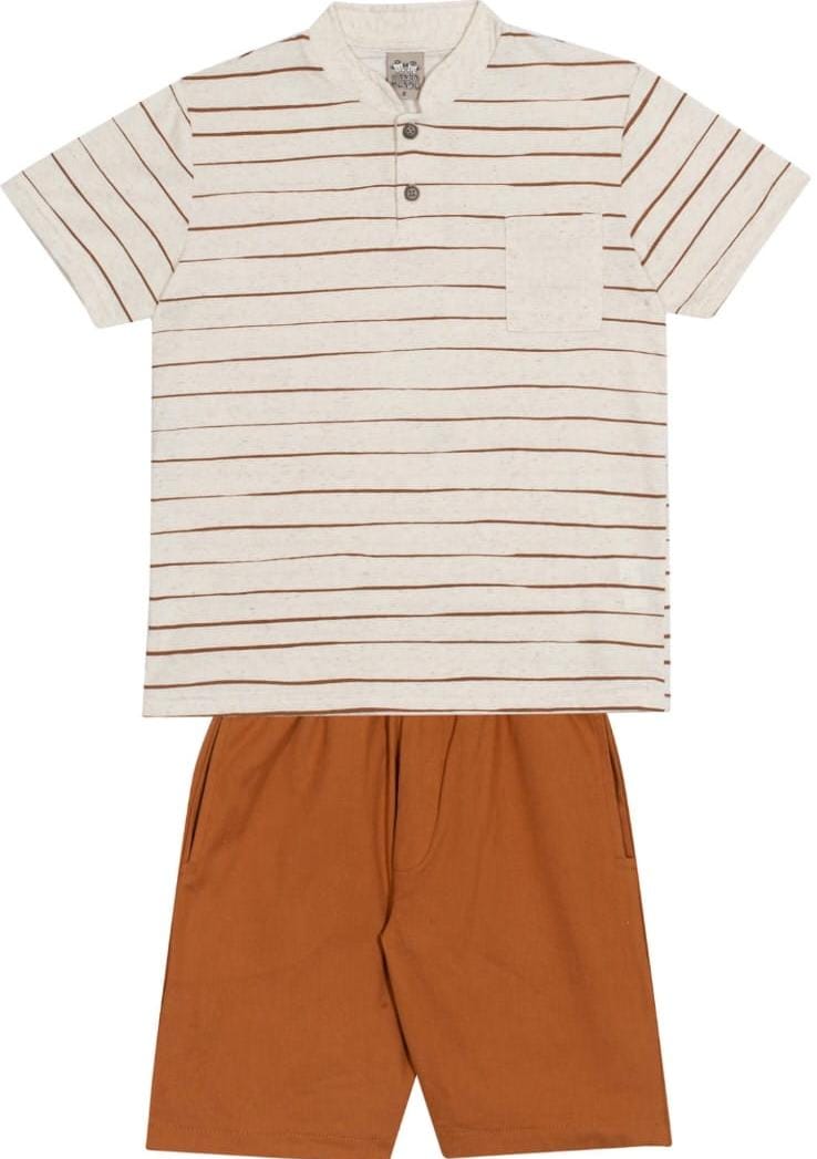 Conjunto infantil com bermuda de sarja