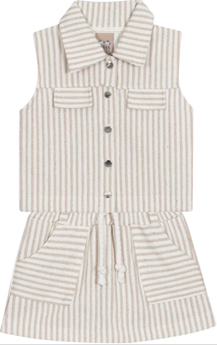 Conjunto feminino infantil listrado