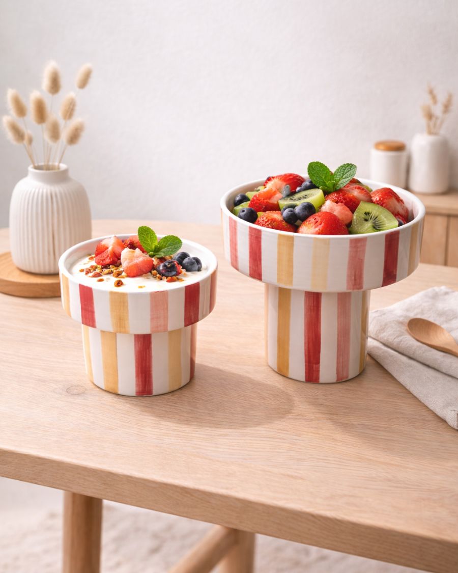 Set de deux coupes Rayées