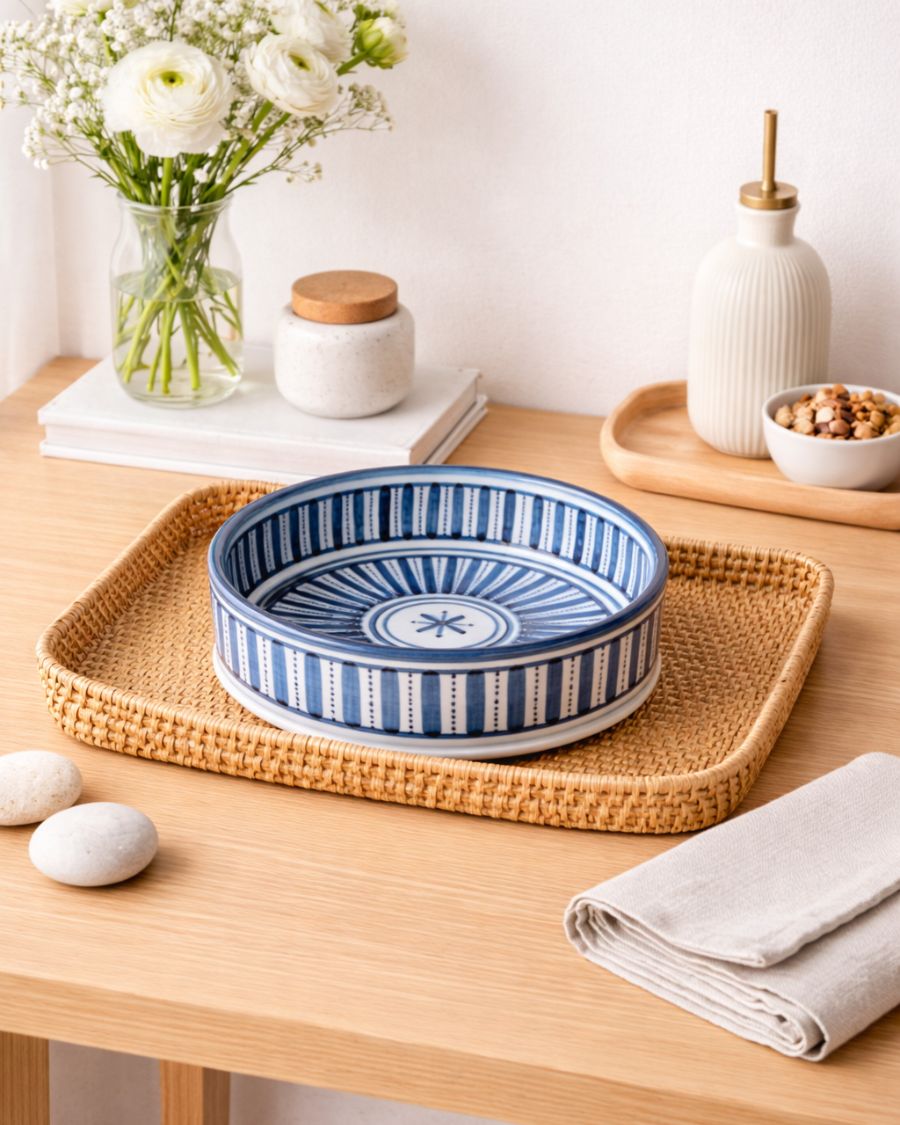 Bol artisanal 20 cm décoré avec fil d'Or