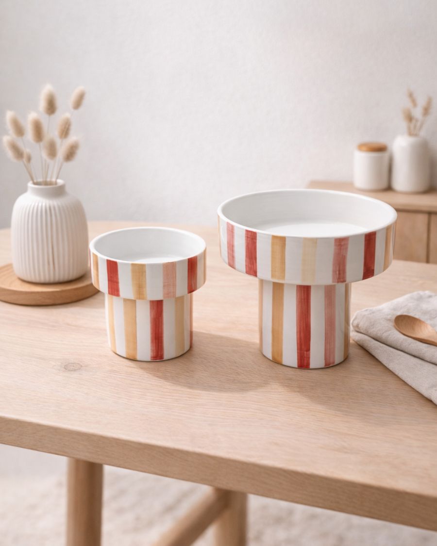 Set de deux coupes Rayées