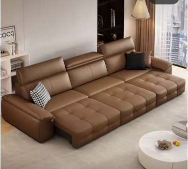 Modern Brown Leather Sofa Bed