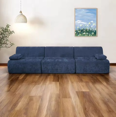 Modern Blue Velvet Sofa