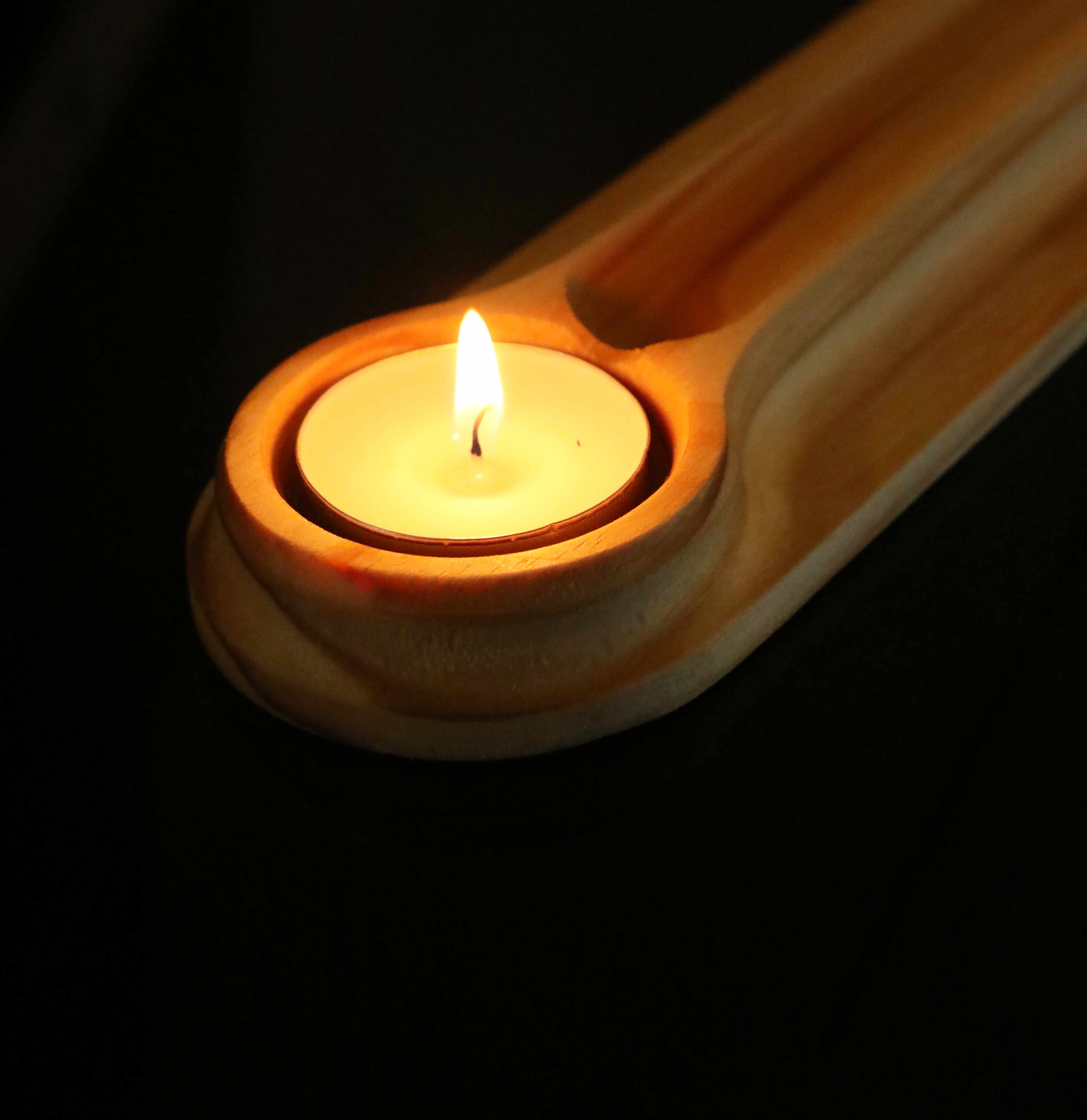 Wooden Incense and Candle Holder