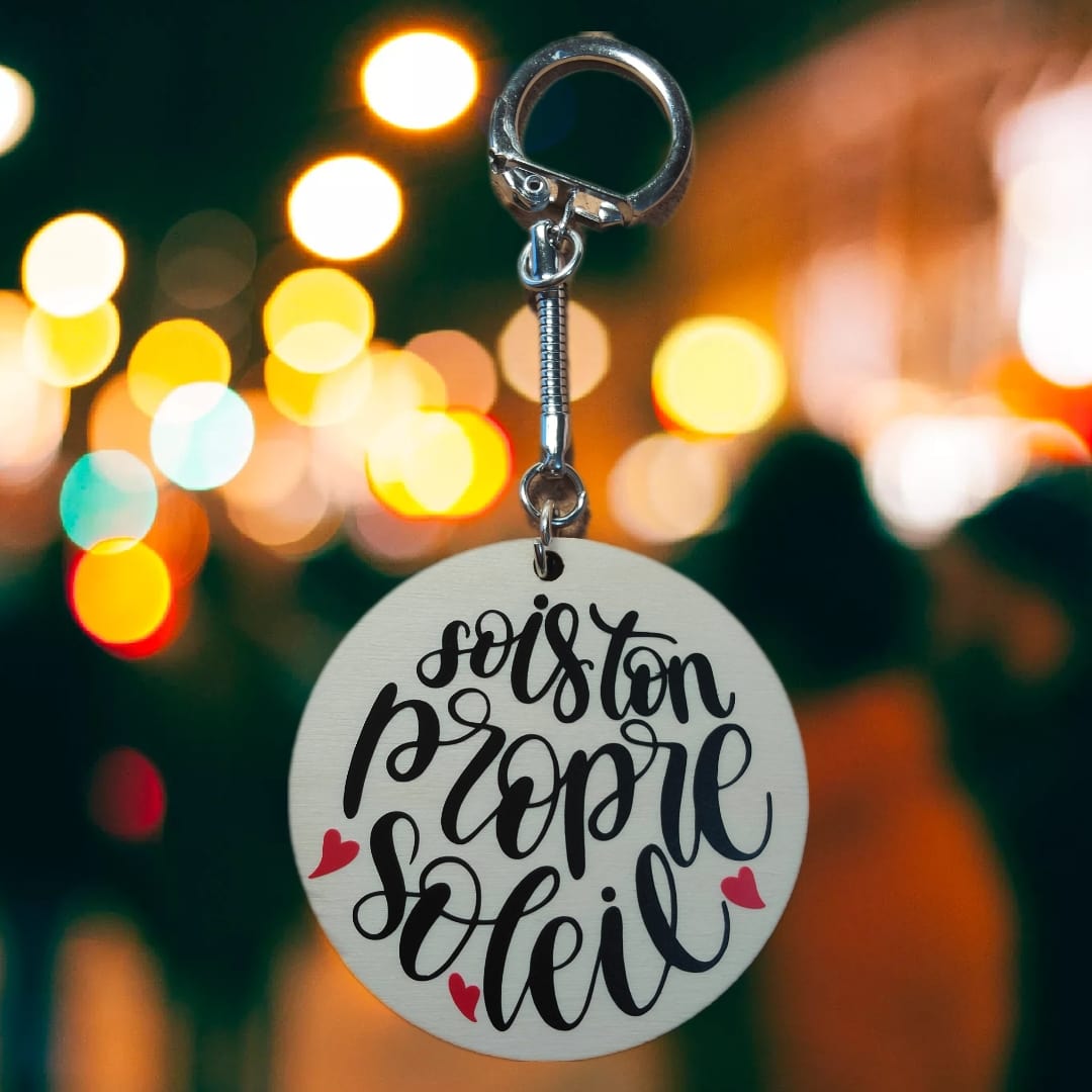 Porte-clés motivant fait main