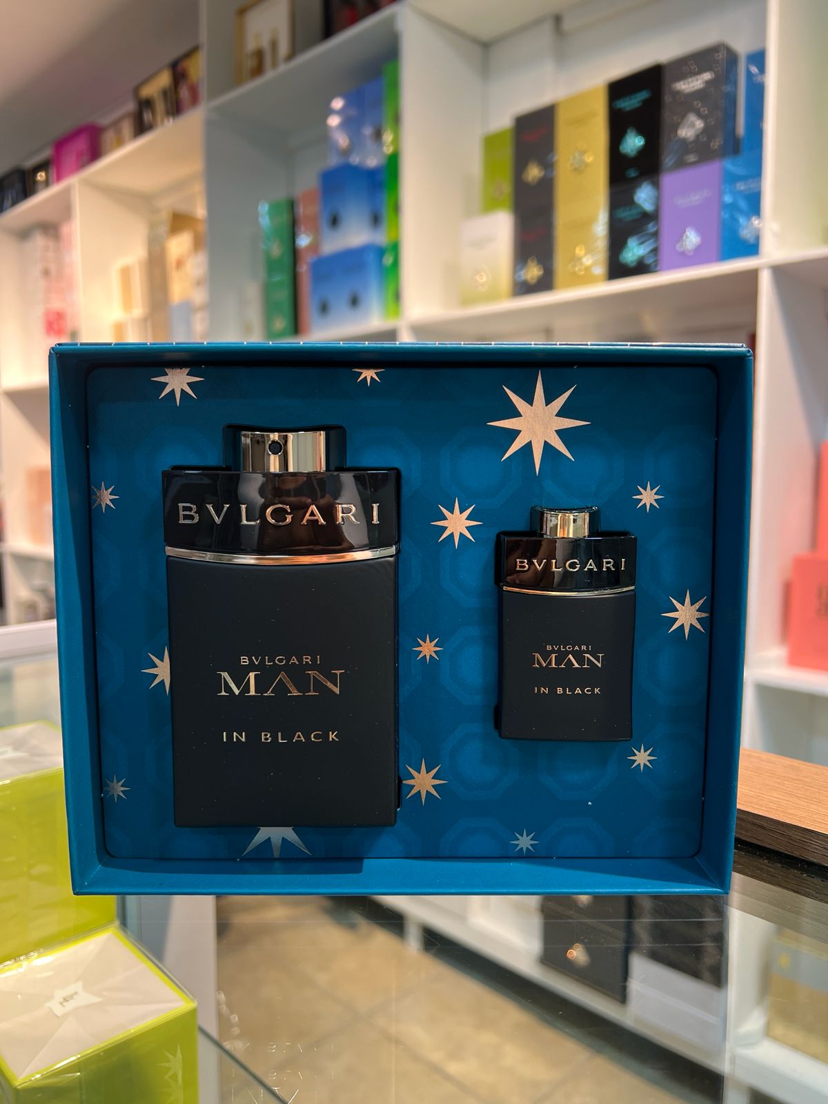 GIFT SET - BVLGARI "MAN IN BLACK" 3.4OZ EDT .SPR"2PCS" MEN