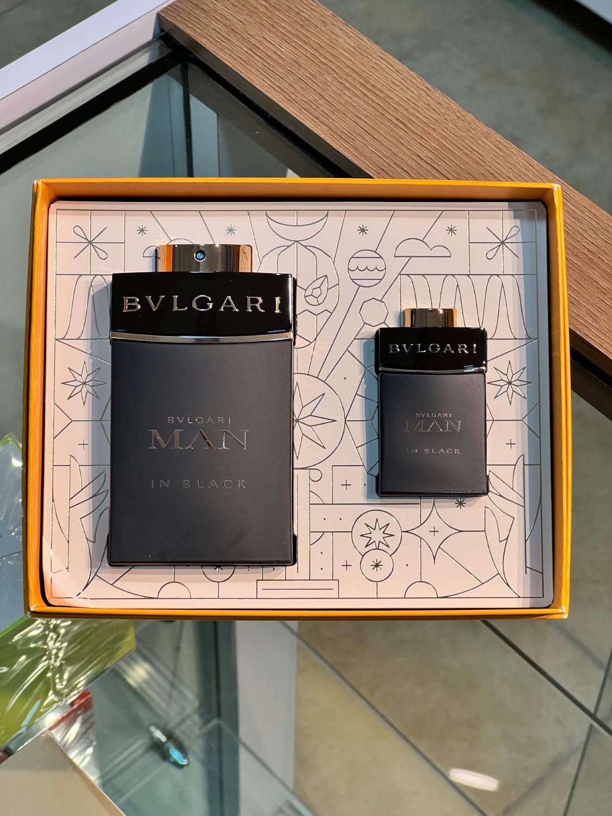 GIFT SET - BVLGARI "MAN IN BLACK" 3.4OZ EDT SPR"2PCS" MEN
