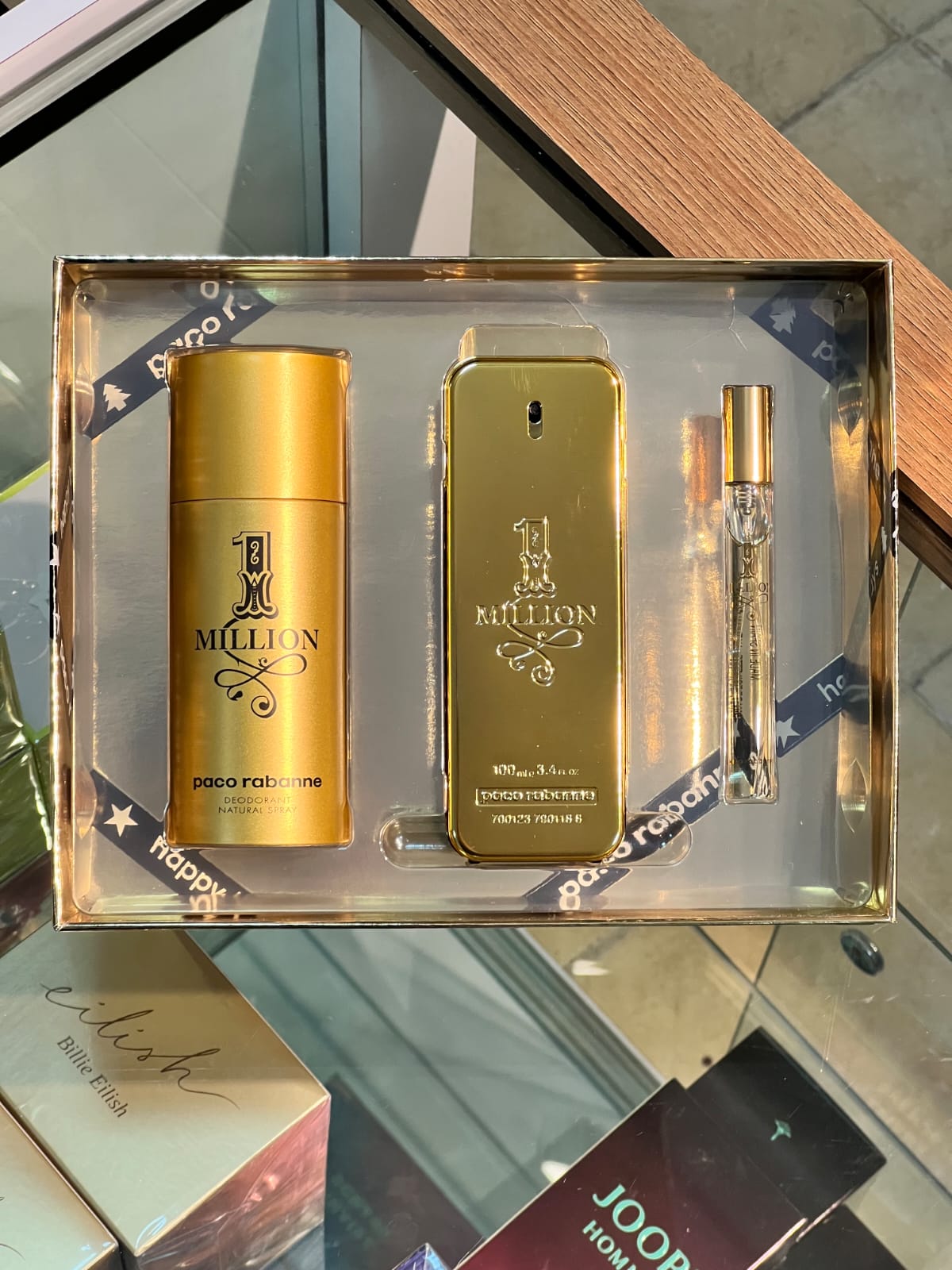 GIFT SET - PACO RABANNE "ONE MILLION" 3.4OZ EDT SPR+ MINI + S/G "3PCS" MEN (METAL) 0237