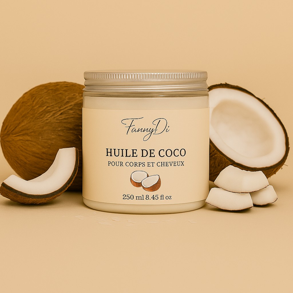 Huile de Coco Vierge 100% Pure – Hydratation Peau & Cheveux – Pressée à Froid – Soin Naturel Artisanal – Origine Côte d’Ivoire