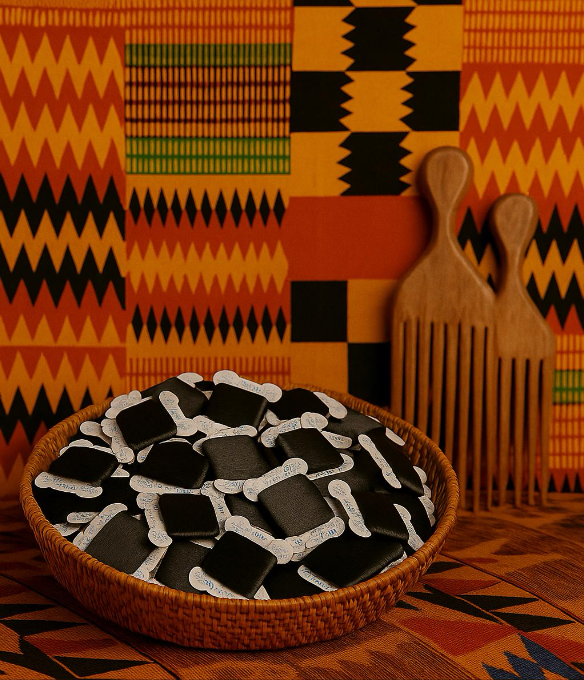 Fil à tresser africain – Coiffure protectrice pour cheveux afro – Soin ancestral naturel – Bobine pour enroulage capillaire