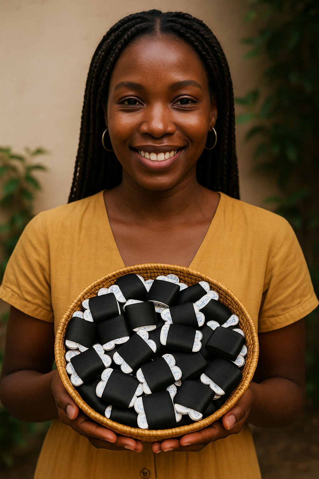 Fil à tresser africain – Coiffure protectrice pour cheveux afro – Soin ancestral naturel – Bobine pour enroulage capillaire