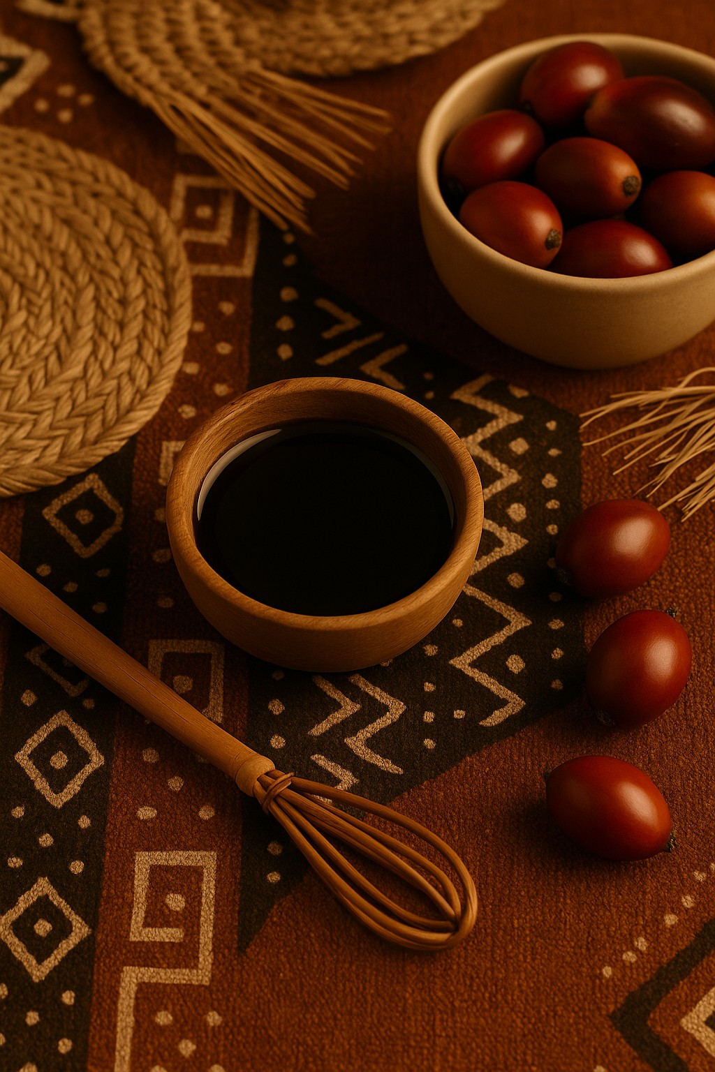 Huile de Palmiste Noire Artisanale – Fabriquée en Côte d’Ivoire – Soin Profond Cheveux Bouclés & Secs – 100% Naturelle 