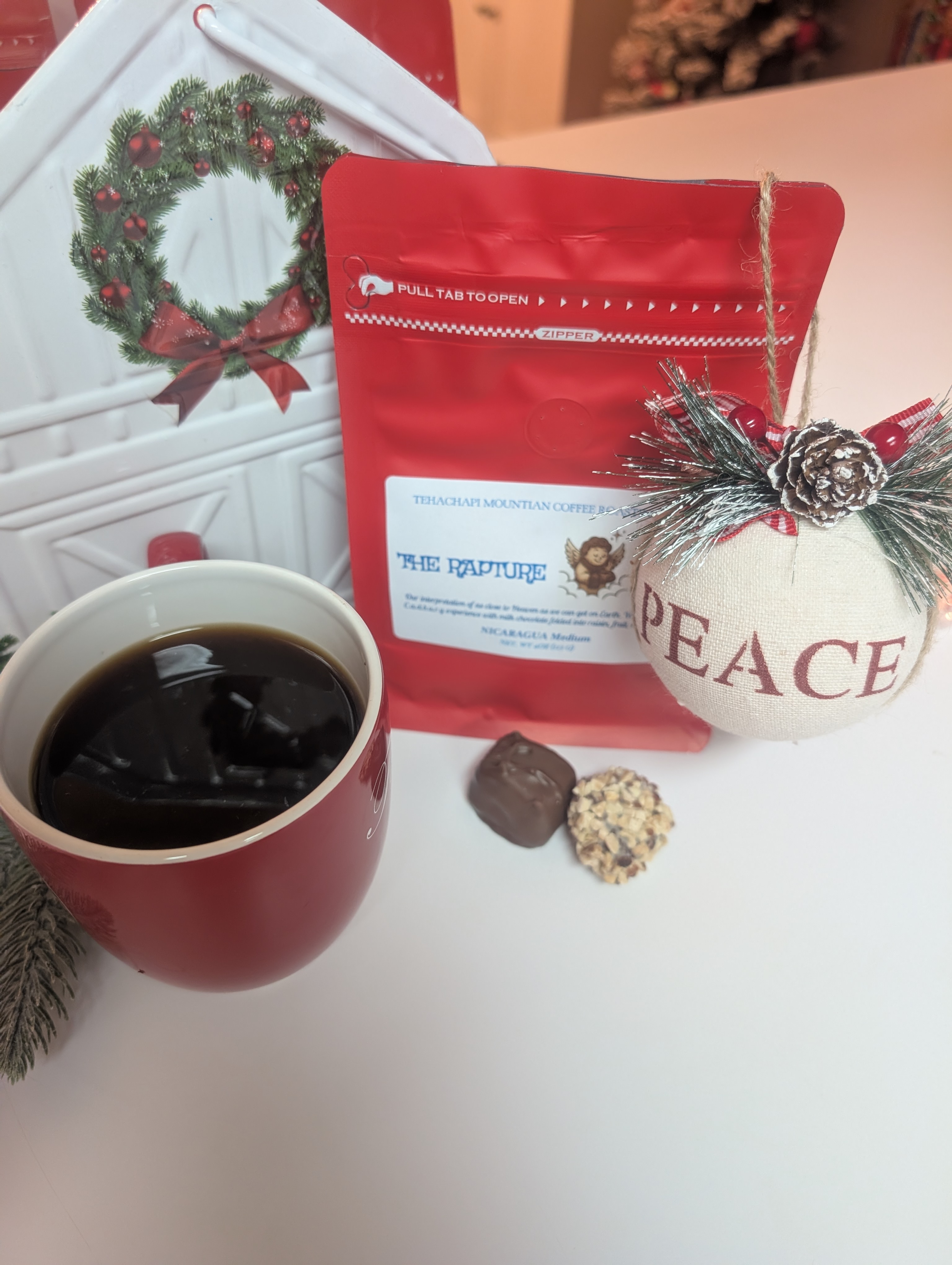 Rapture Holiday Coffee – Medium Roast Nicaraguan, Chocolate, Fruit, Nuts & Rum, 4 oz Sample