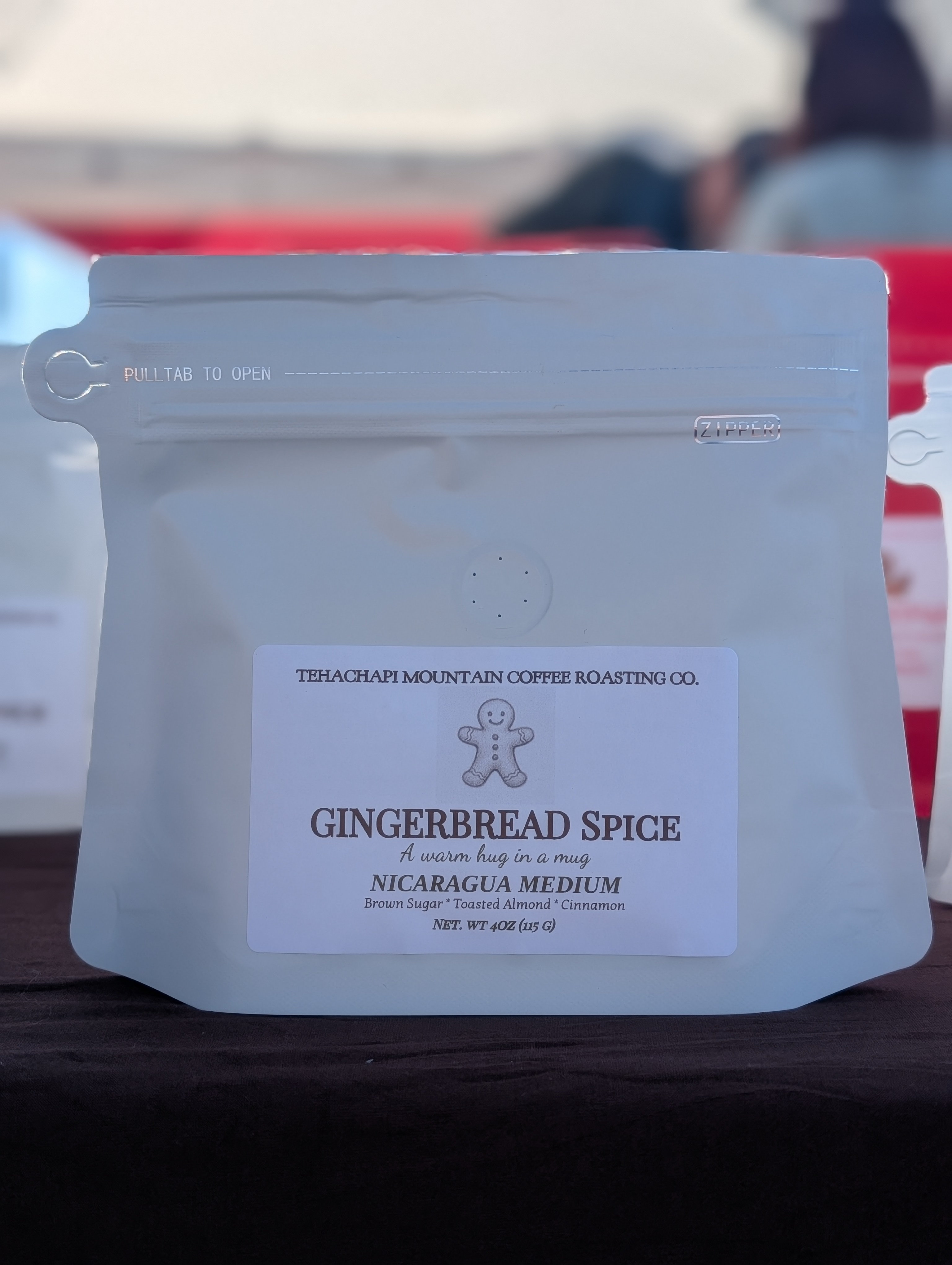 Gingerbread Holiday Coffee – Medium Roast Nicaraguan, Spiced Gingerbread Flavor, 4 oz Sample