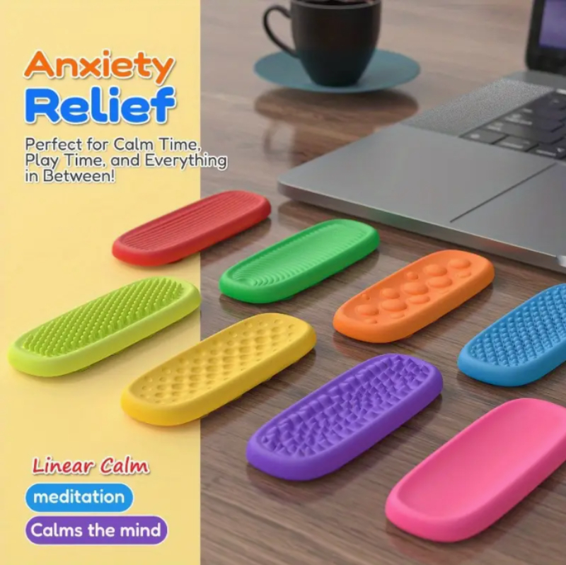 Sensory Silicone Textured Strips – 8-Piece Set for Calming & Focus