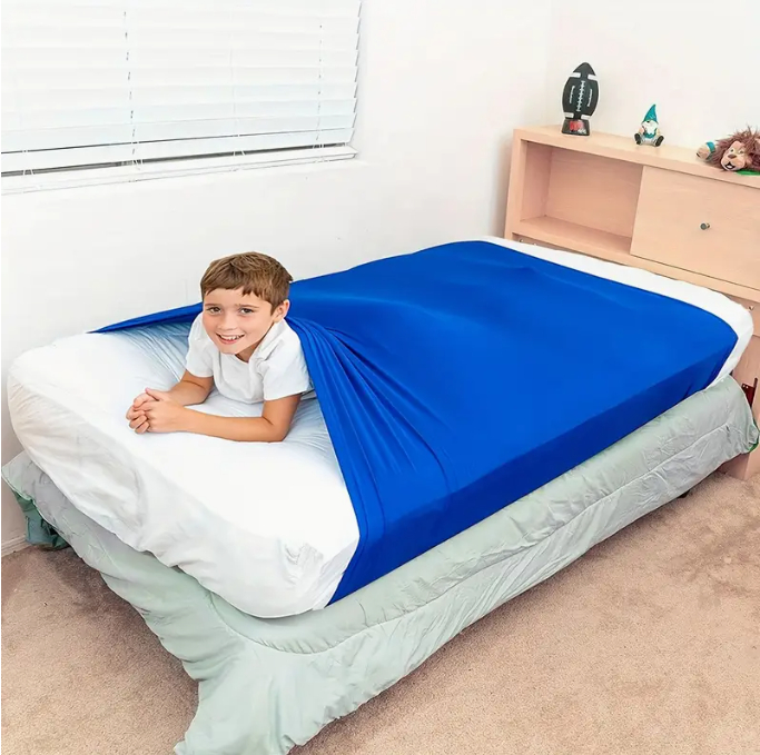 💙 Sensory Bed Sheet for Kids – Calming Deep Pressure Sleep Aid (Ages 3+)
