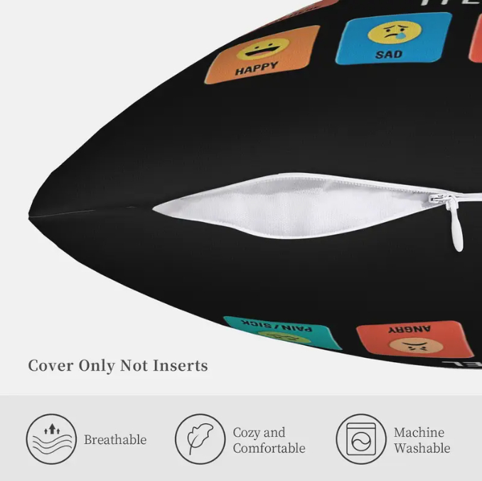 🧩 Non-Verbal Communication Pillowcase – Visual Support for Kids with Autism & Communication Needs