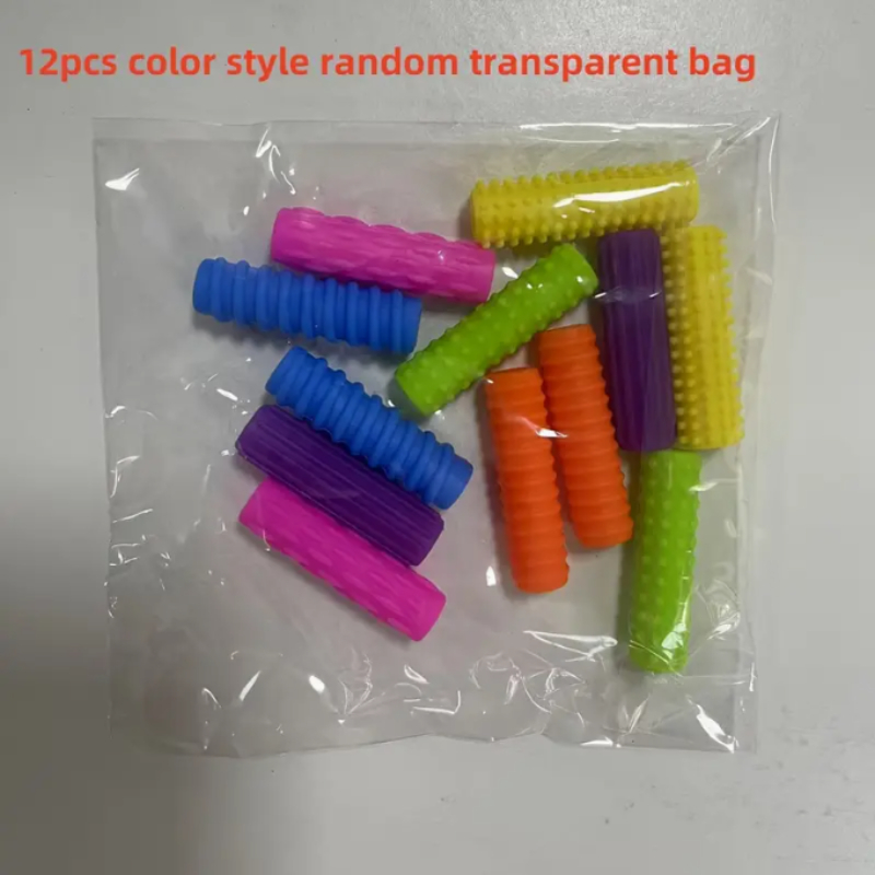 Sensory Textured Pencil Grips – 12 Pack