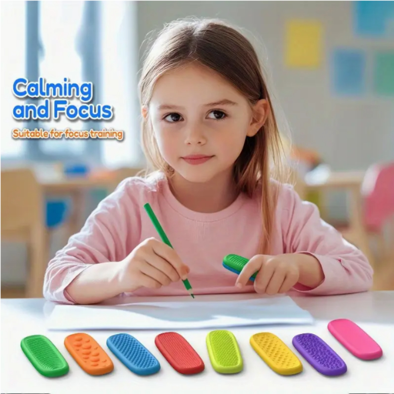 Sensory Silicone Textured Strips – 8-Piece Set for Calming & Focus