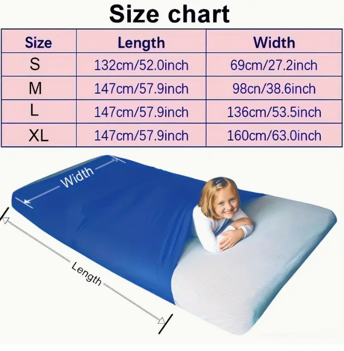 💙 Sensory Bed Sheet for Kids – Calming Deep Pressure Sleep Aid (Ages 3+)
