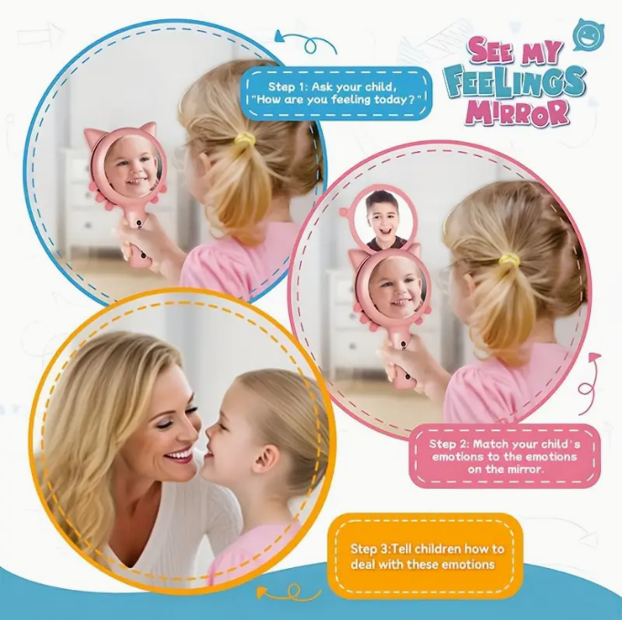 💖 “See My Feelings” Emotional Learning Mirror – Helping Kids Understand and Express Emotions (Ages 3+)