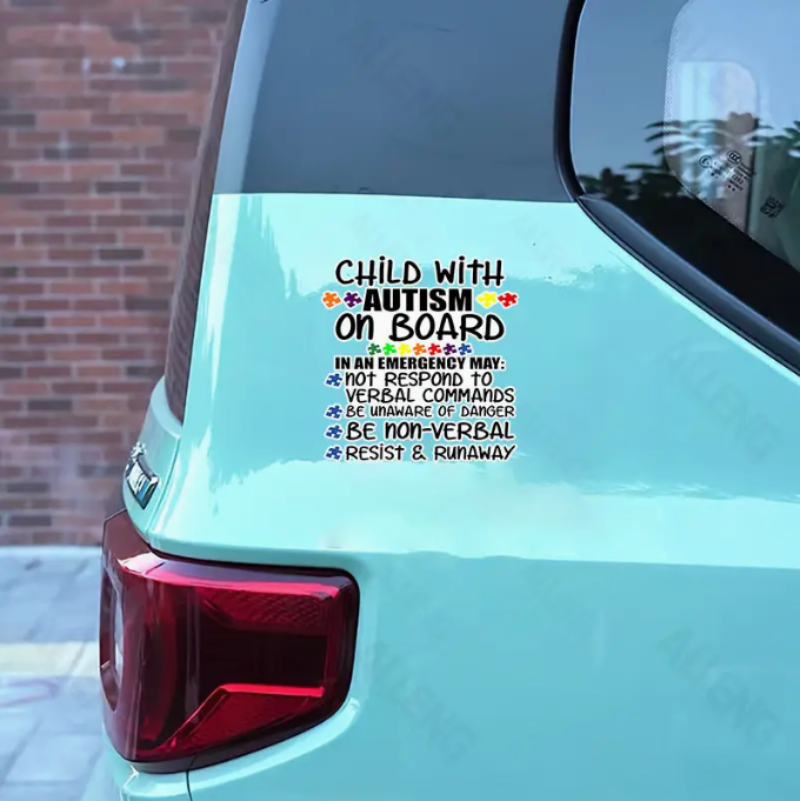 Child With Autism On Board Car Sign