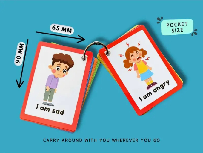 🗣️ Visual Communication Cards for Autism & Special Needs – 48 Durable AAC Picture Cards with Lanyard