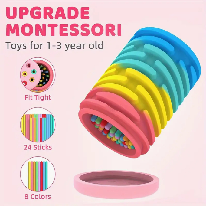 🌈 Silicone Color Sorting Toy – Montessori-Inspired Sensory Learning Game for Toddlers