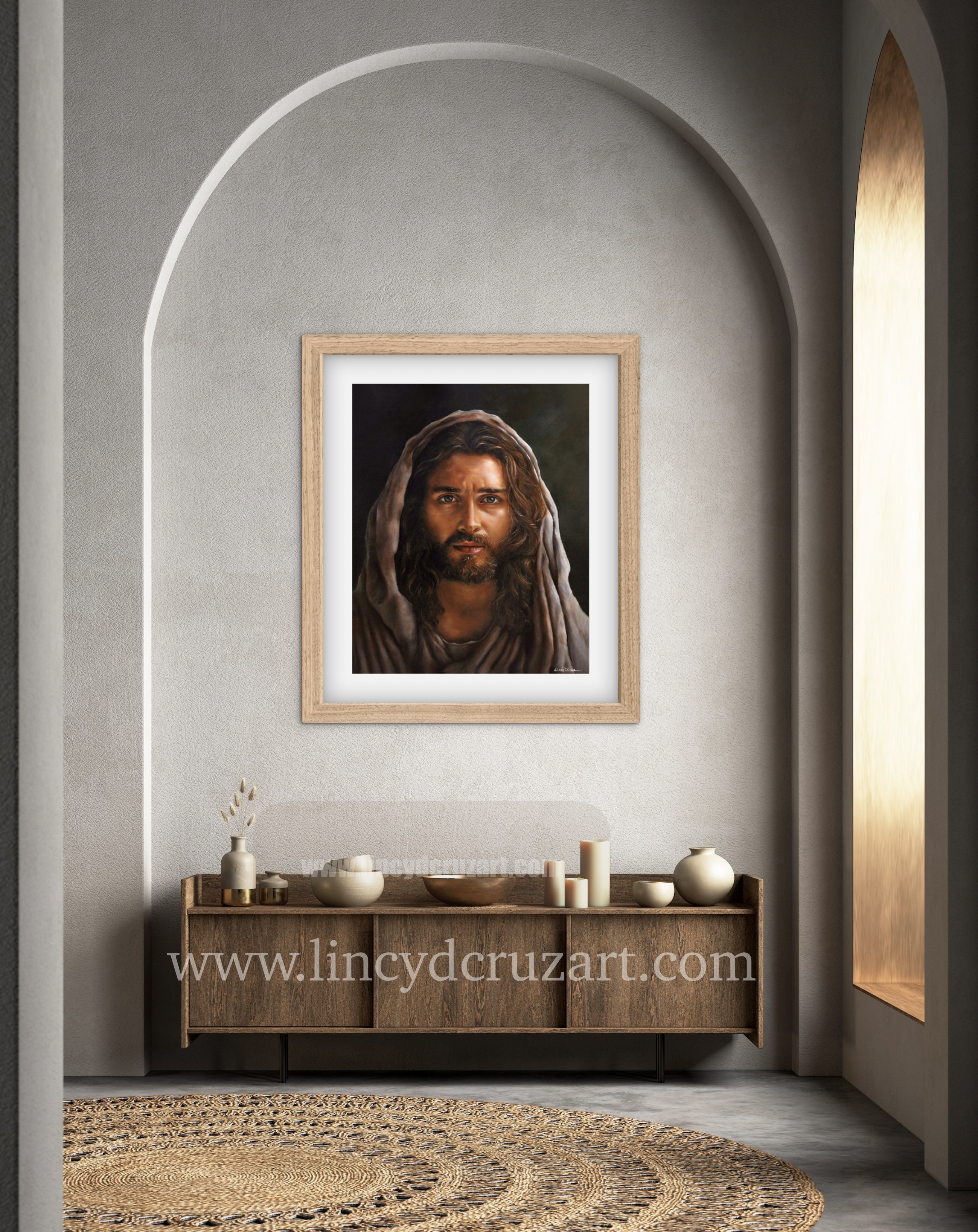 "My Gentle Christ" Fine Art Giclee Print On Paper - Framed