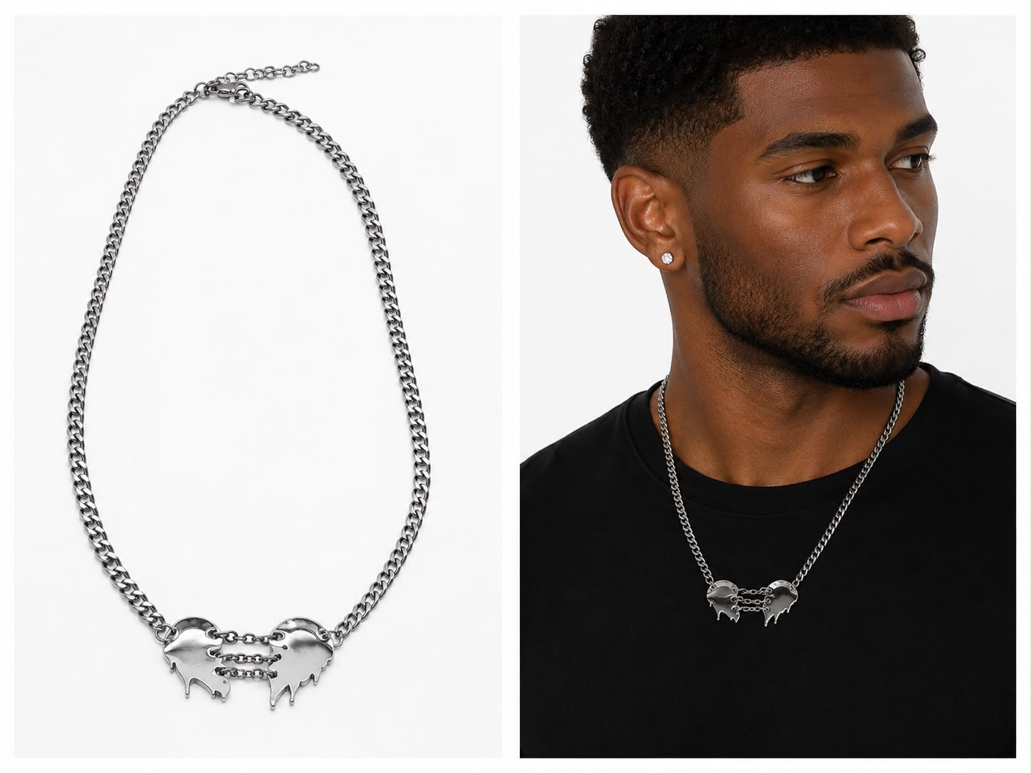 Silver Heart Pendant Necklace