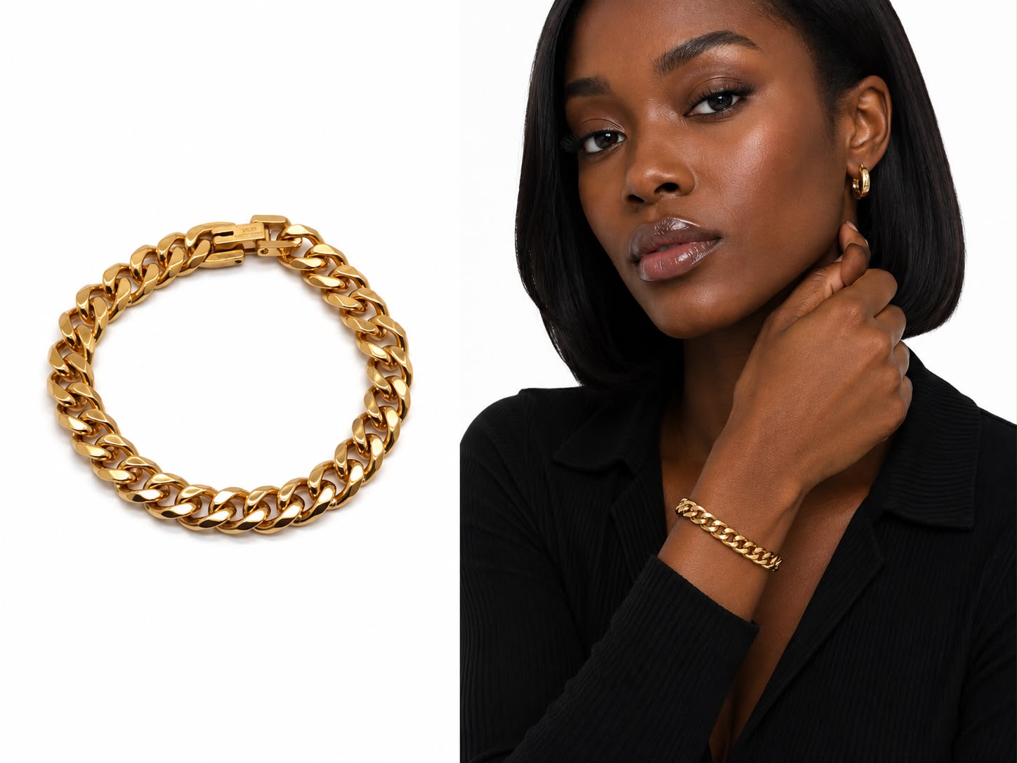 Gold chain bracelet