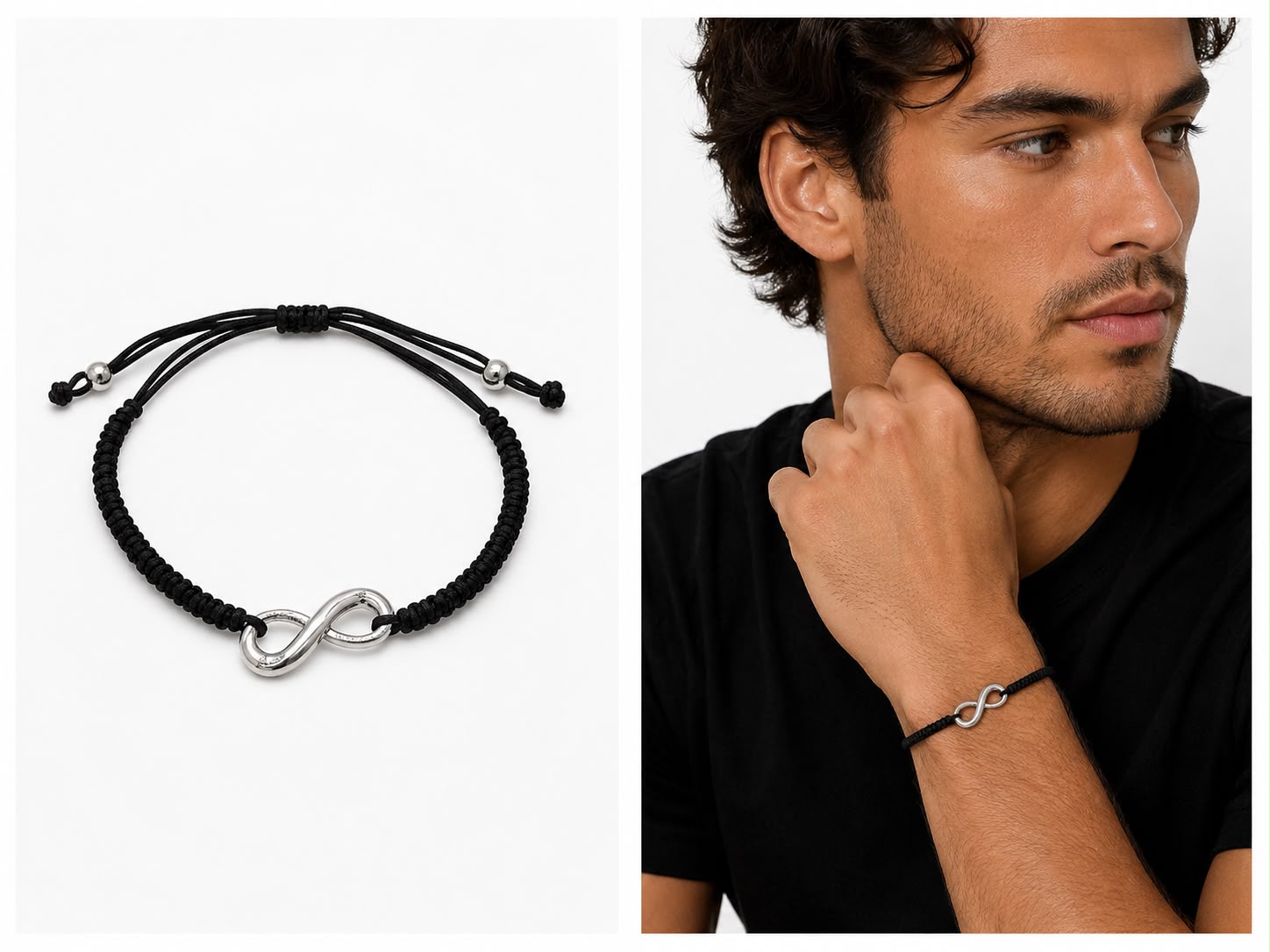 Infinity Symbol Black Cord Bracelet