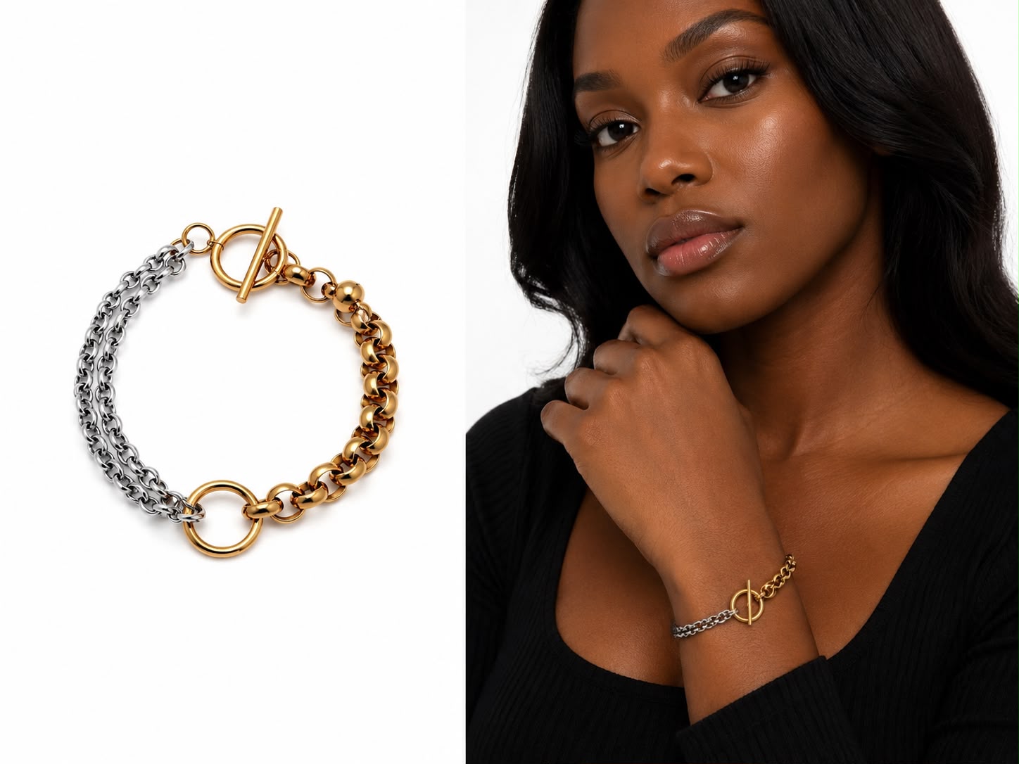 Two-Tone Chain Bracelet