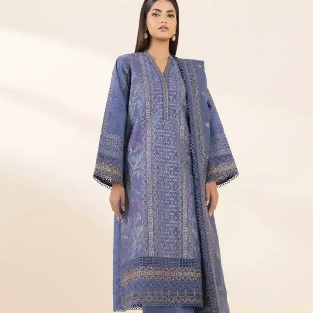 Blue Embroidered Kaftan