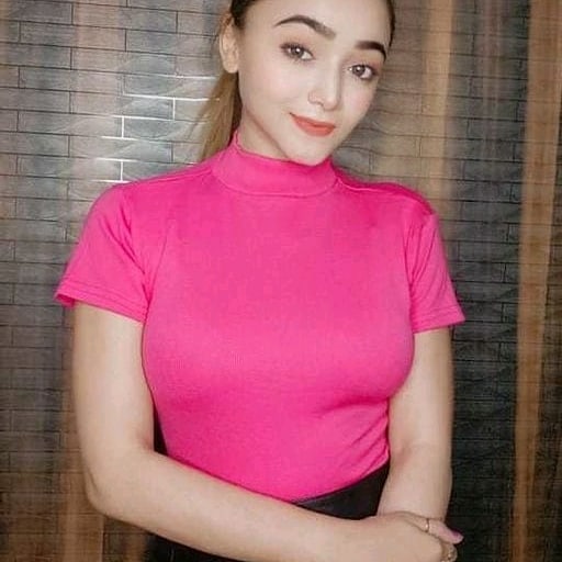 Pink High-Neck Fitted T-Shirt