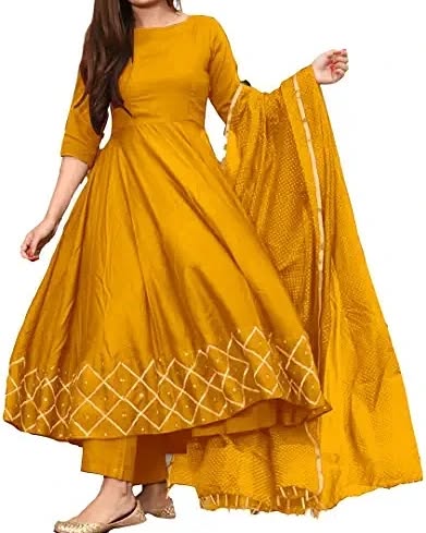 Yellow Anarkali Kurta Set