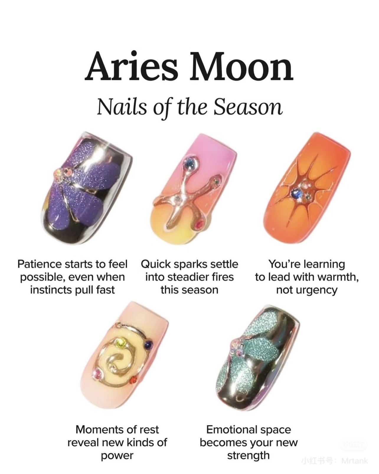 Astary — Press-on Nail (Aries Moon Nail Art)