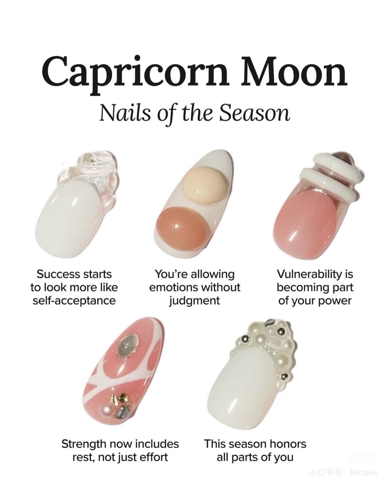 Astary — Press-on Nail (Capricorn Moon Nail Art)