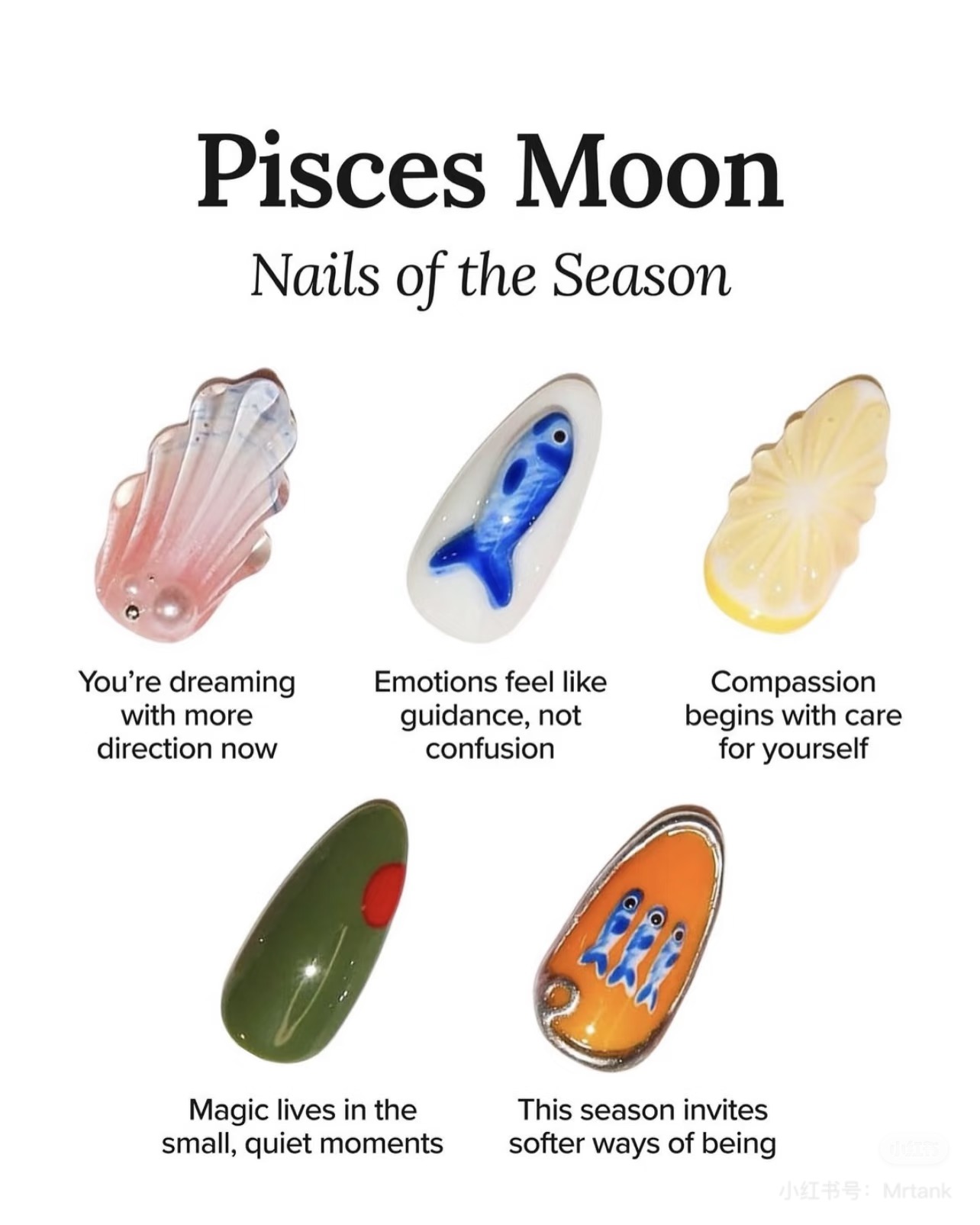 Astary — Press-on Nail (Pisces Moon Nail Art Set)