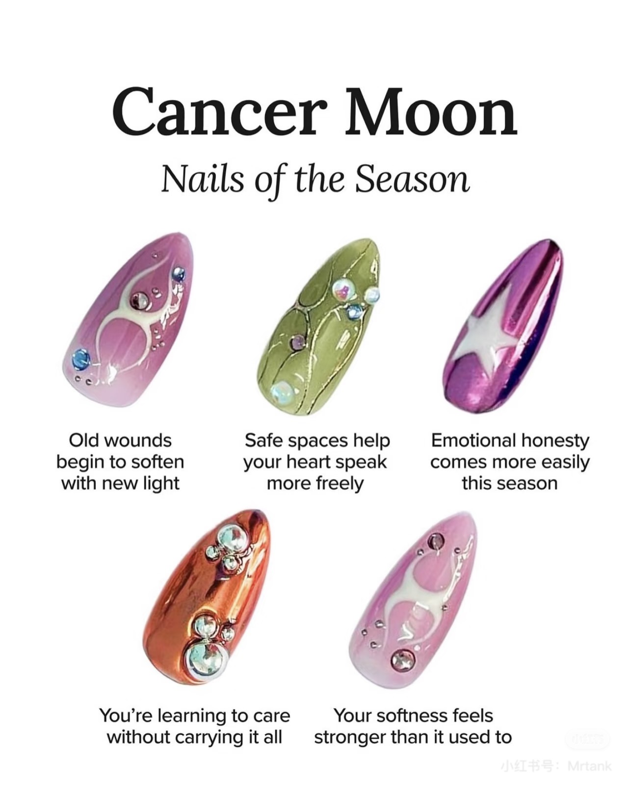 Astary — Press-on Nail (Cancer Moon Nail Art)