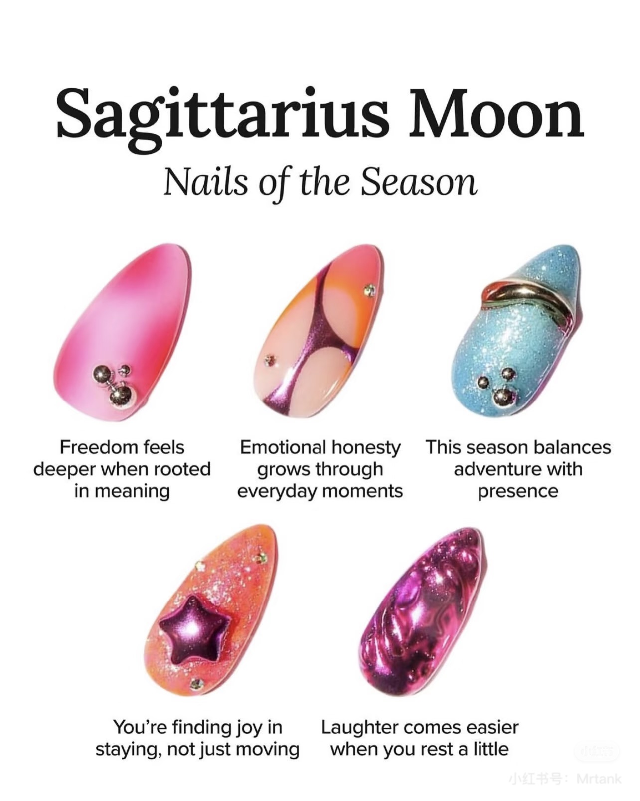 Astary — Press-on Nail (Sagittarius Moon Nail Art Set)