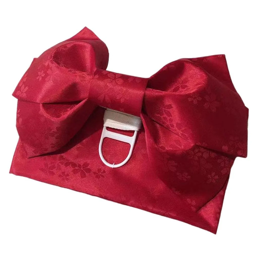 Kimono Obi Belt with Bow Pre-tied | Red