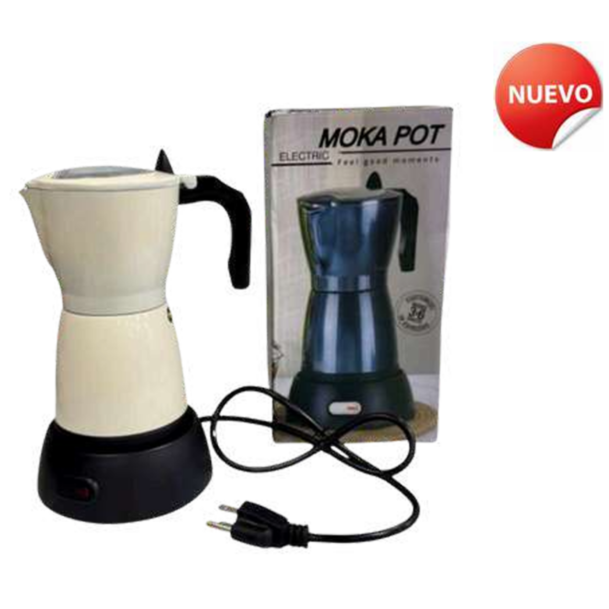 Cafetera Moka Italiana Eléctrica (3 tazas)