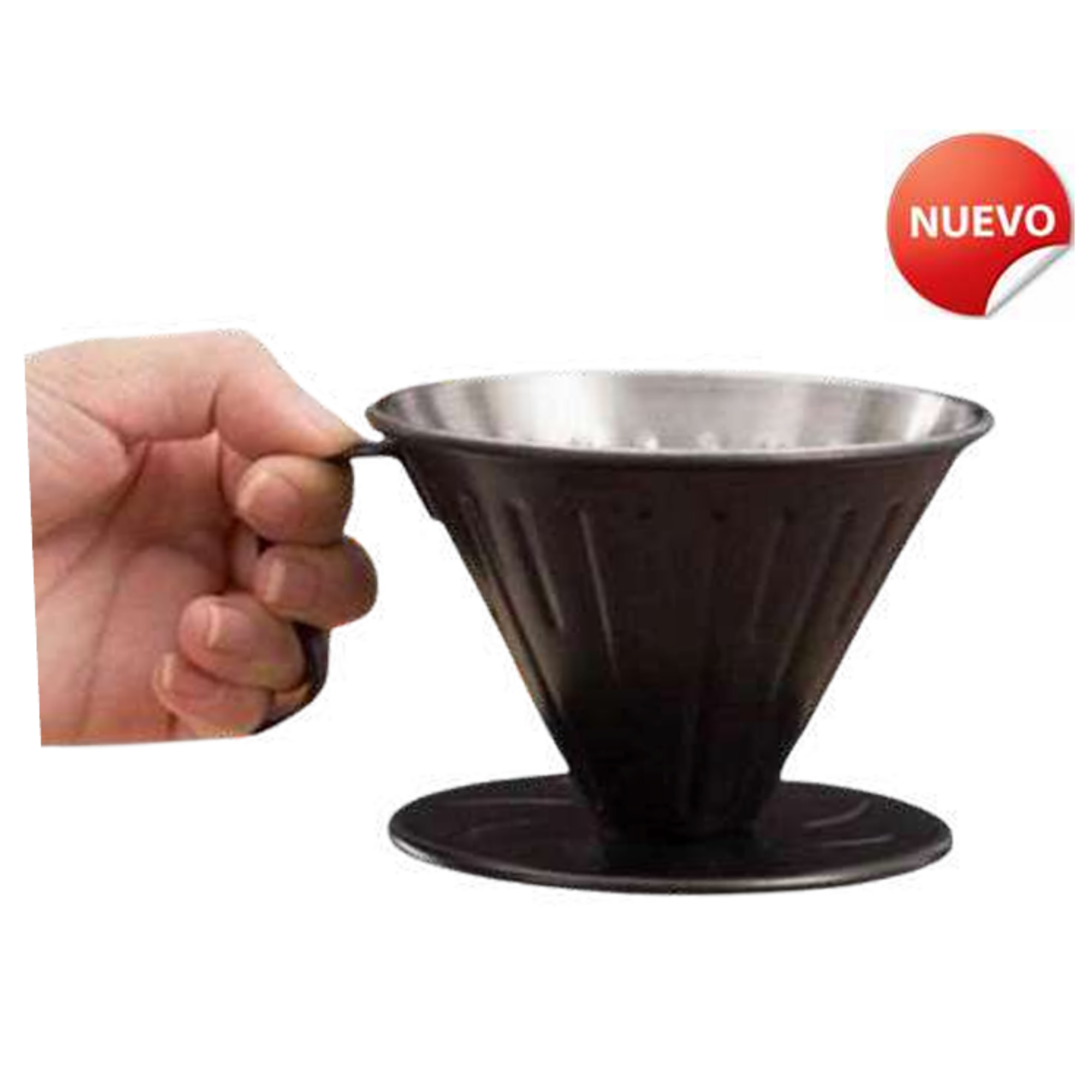 Dripper V60 #2 Acero Inox Negro: Máxima Retención de Calor y Estilo Industrial.