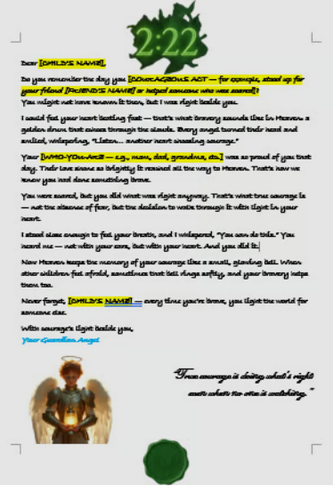 💫 Courage — The Angel Who Stood Beside You When You Were Brave